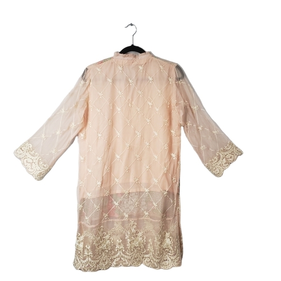 Agha Noor Floral Embroidered Sheer Kurti Size Medium - Picture 2 of 15